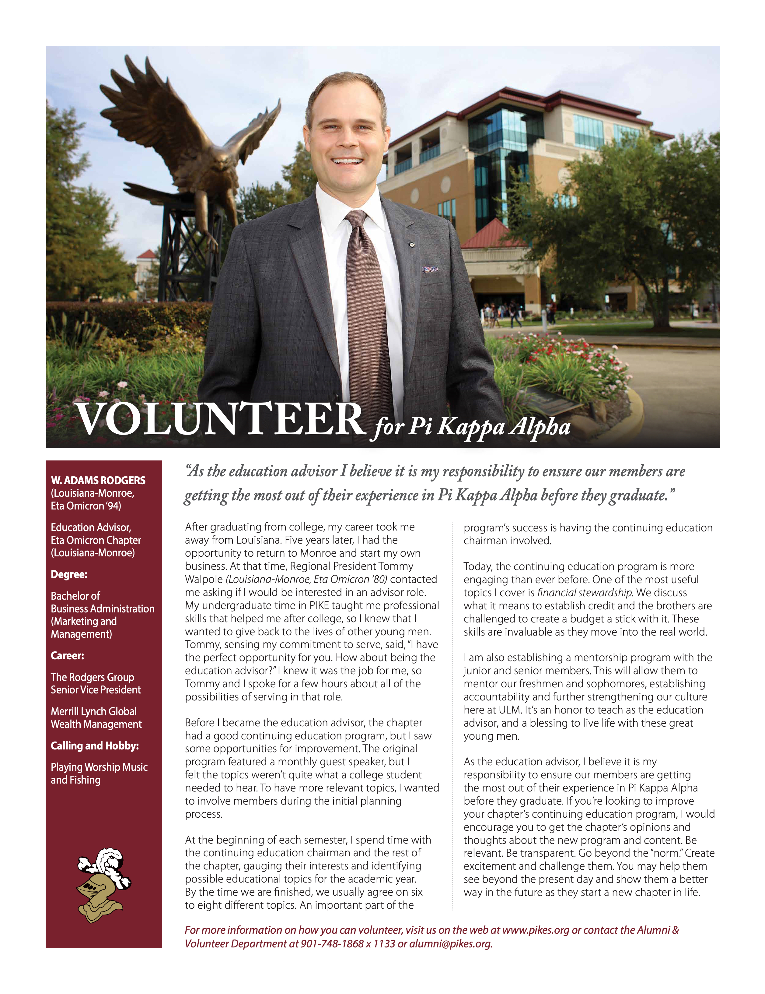 Volunteer for Pi Kappa Alpha, Autumn 2016